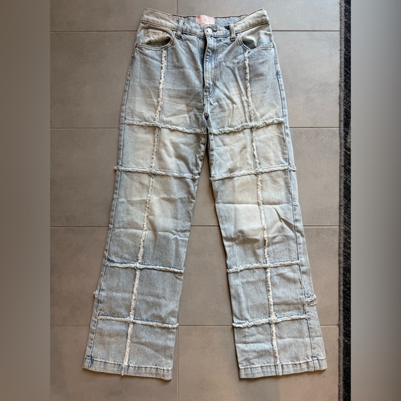 REVICE Patchwork Denim high-raise straight leg Jeans - Picture 7 of 9